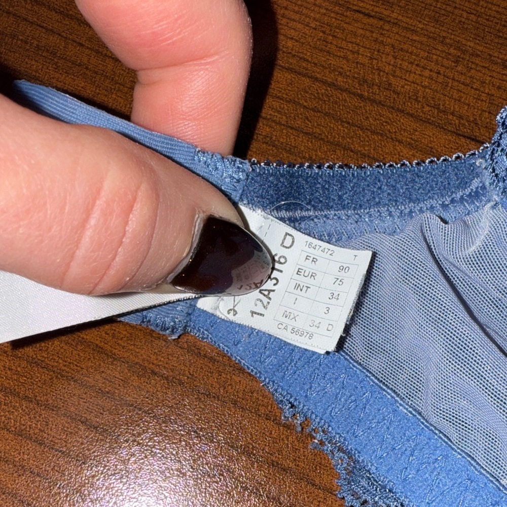 Simone Pérèle Caresse Spacer Foam 3D Plunge Underwire T shirt Bra 34D Dusk Blue - Picture 5 of 9